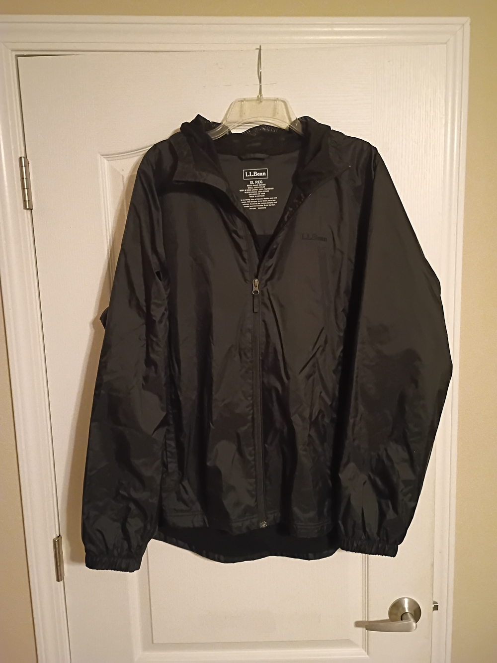L.L. Bean Black Hooded Raincoat Or Windbreaker Jacket